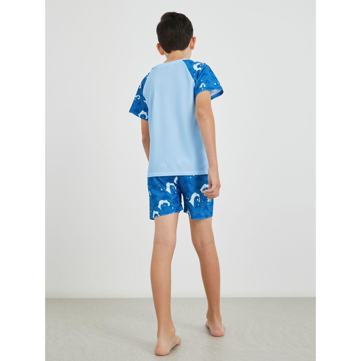 بدلة سباحة مع شورت وتيشيرت بأكمام ريجلان-boys-clothing-swimwear-image-5