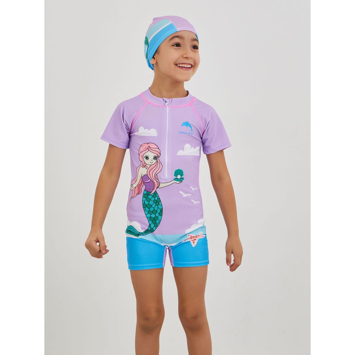 Styli Graphic Print Swimsuit with Cap-sports-gear-gym-image-1