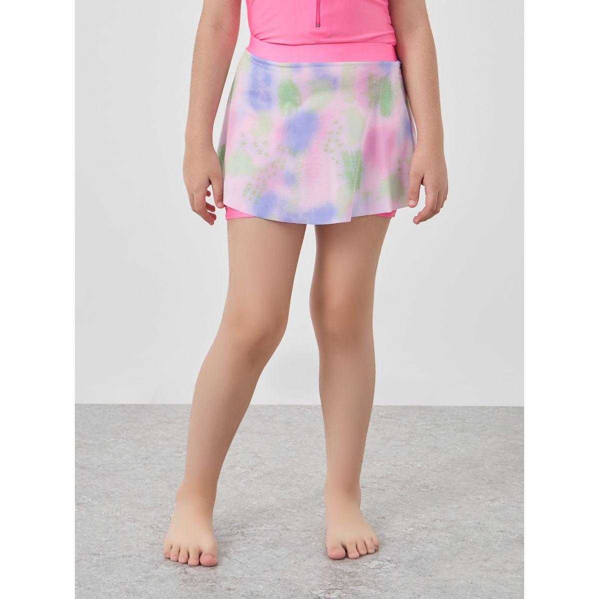 Styli Girls Pink Printed Raglan Sleeve Swimsuit-sports-girls-clothing-tops-image-5