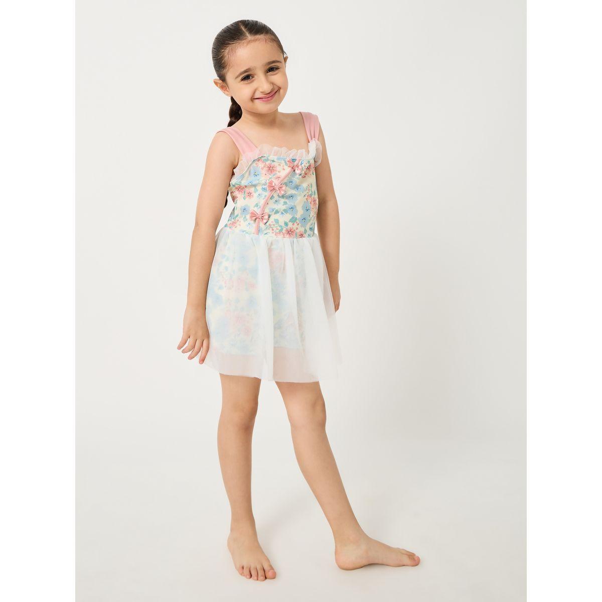 Styli Floral Print Square Neck Layered Swimsuit-sports-girls-clothing-tops-image-1