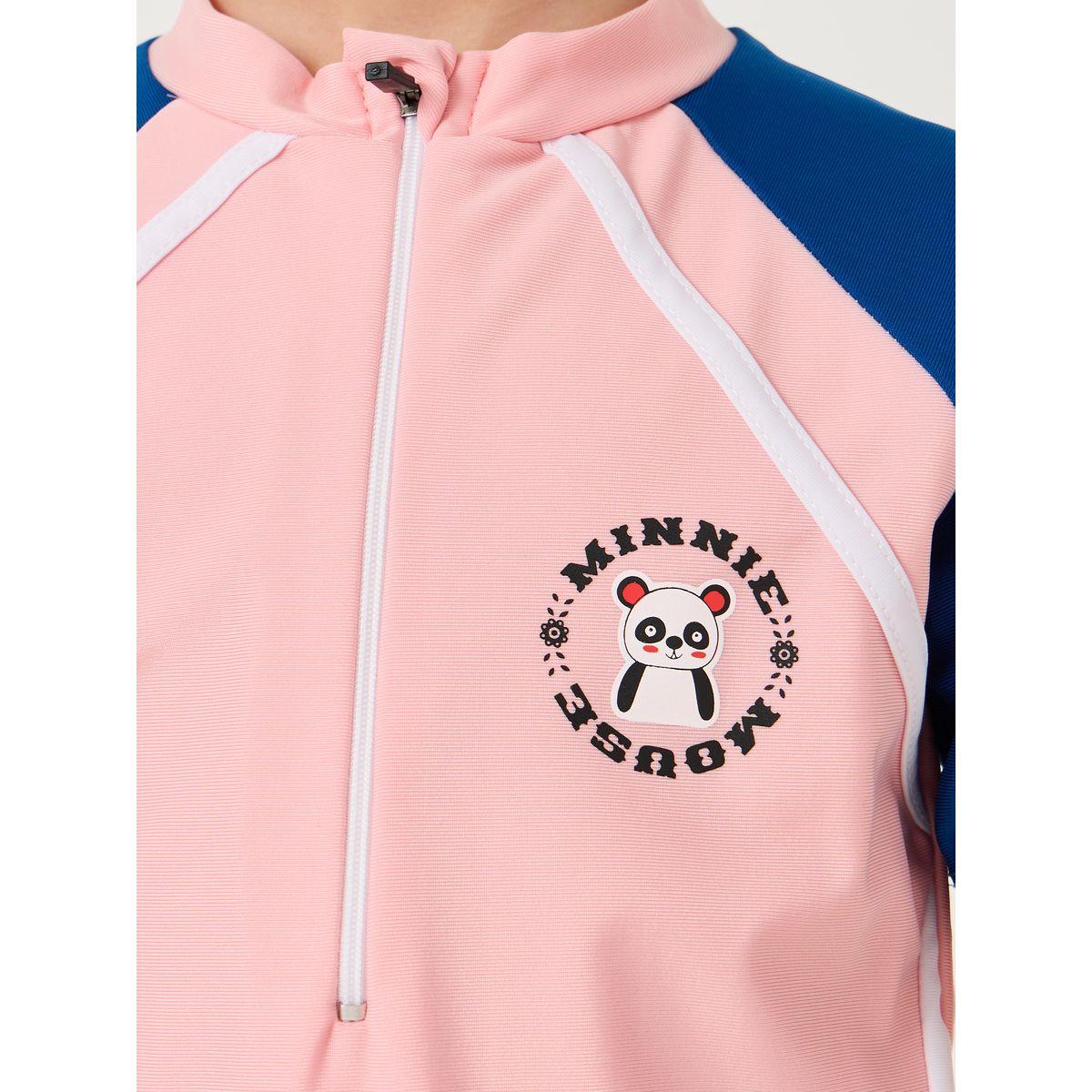 بدلة سادة بنمط كتل الالوان وياقة عالية-sports-girls-clothing-tops-image-4