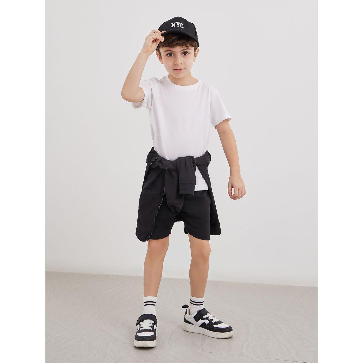 Styli Solid Shorts with Drawstring-boys-clothing-schoolwear-bottoms-shorts-image-2