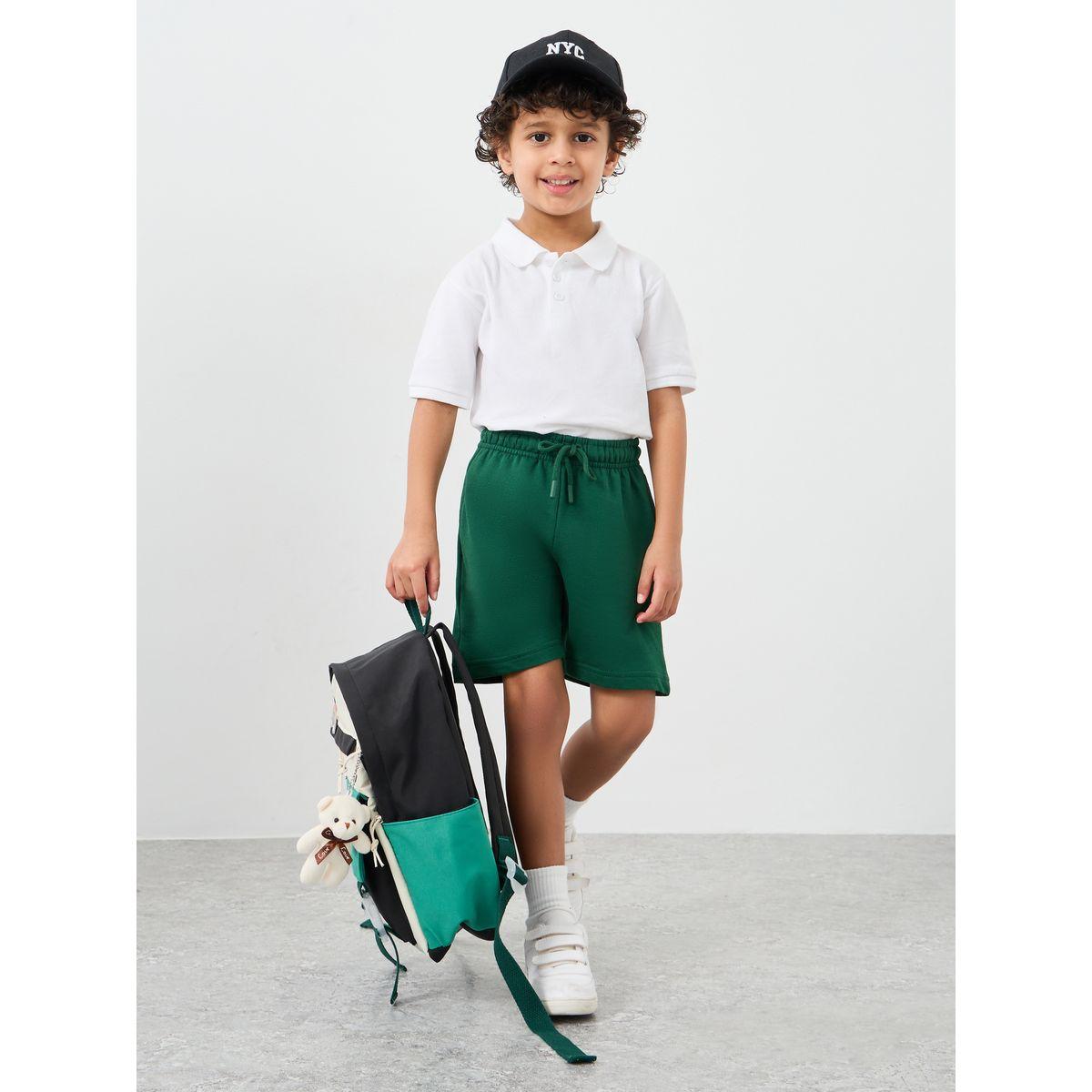 Styli Solid Shorts with Drawstring-boys-clothing-schoolwear-bottoms-shorts-image-1