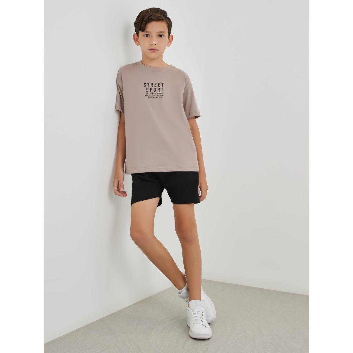 Styli Solid Shorts with Drawstring-boys-clothing-schoolwear-bottoms-shorts-image-2