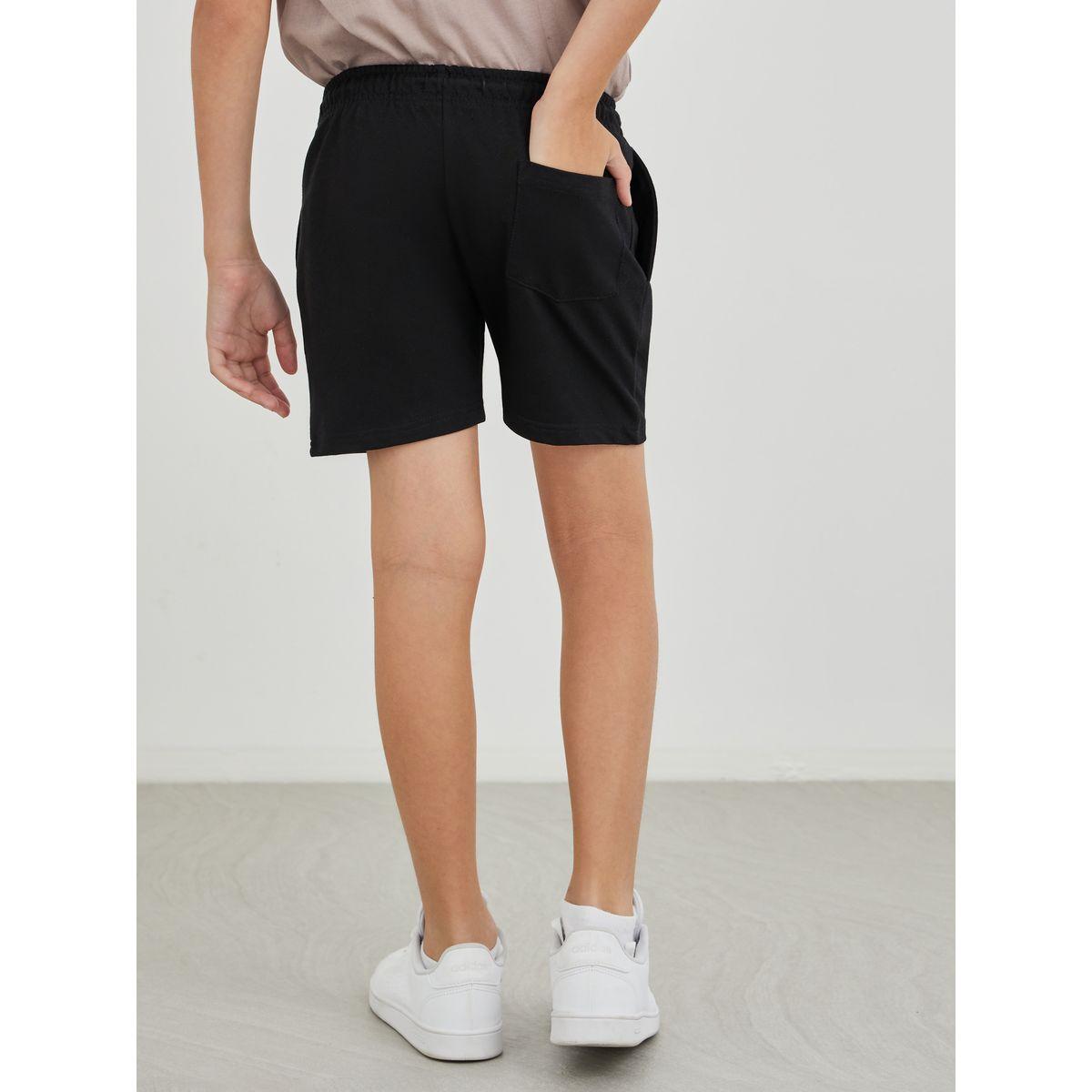 Styli Solid Shorts with Drawstring-boys-clothing-schoolwear-bottoms-shorts-image-4