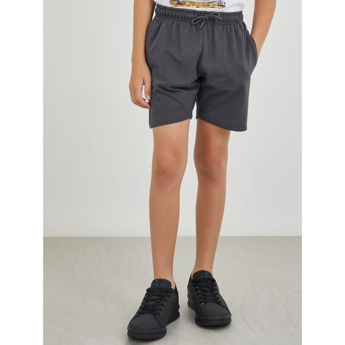 Styli Solid Shorts with Drawstring-boys-clothing-schoolwear-bottoms-shorts-image-1