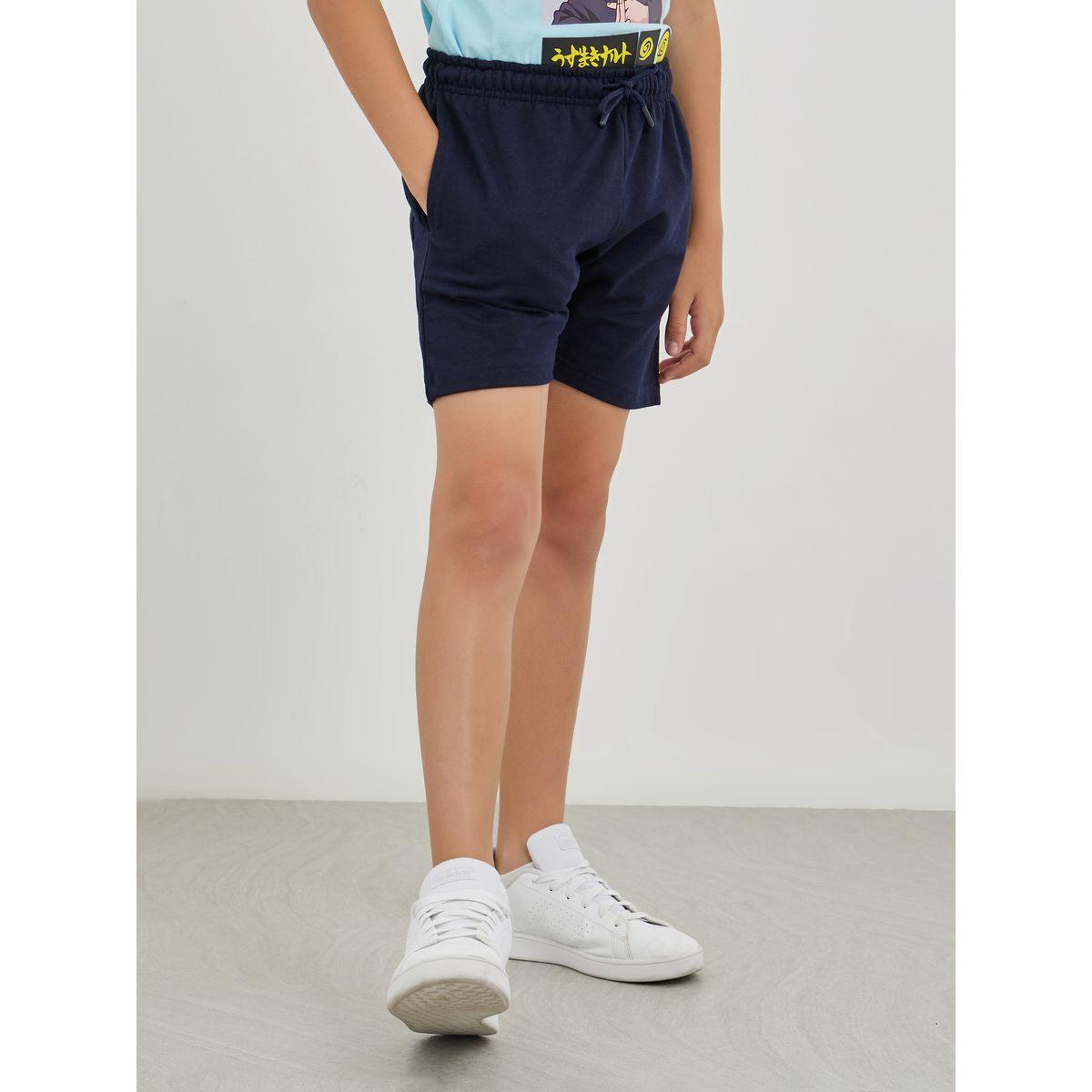 Styli Solid Shorts with Drawstring-boys-clothing-schoolwear-bottoms-shorts-image-1