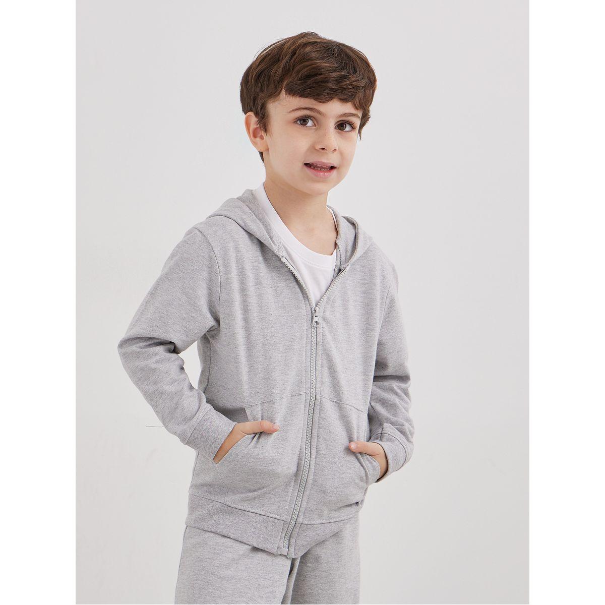 Styli Grey Cotton Full Zip Hoodie with Pocket-boys-clothing-jacketsandcoats-image-2