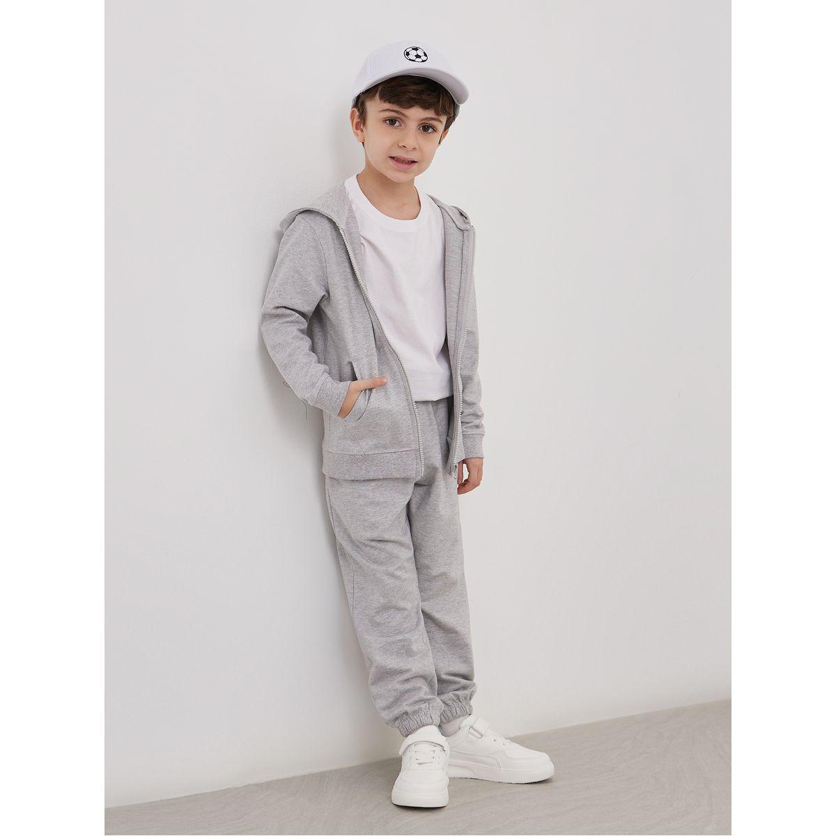 Styli Grey Cotton Full Zip Hoodie with Pocket-boys-clothing-jacketsandcoats-image-3