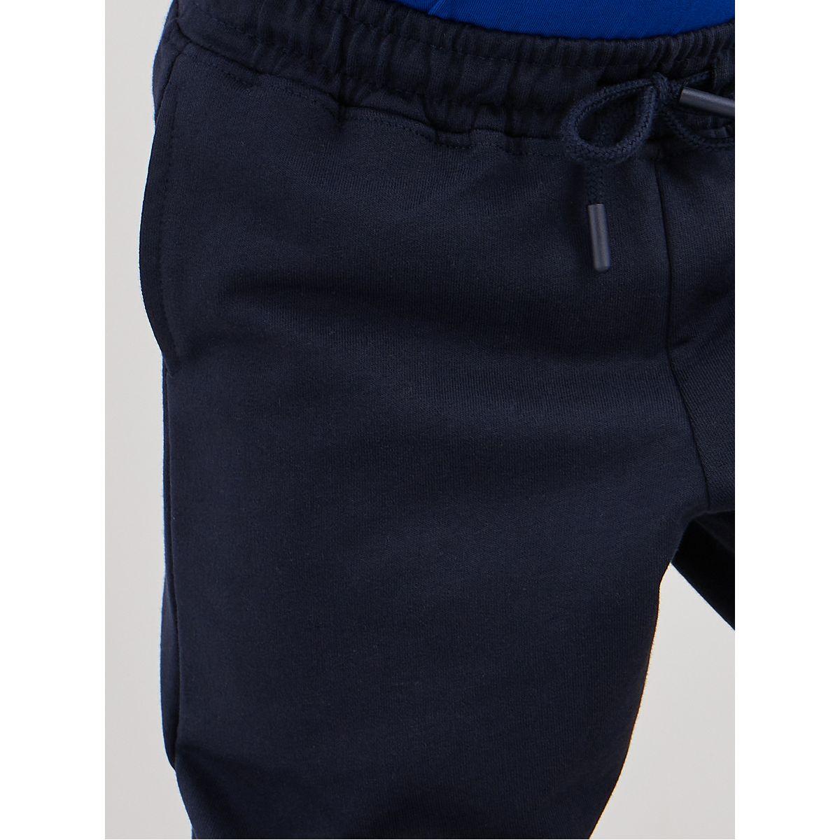 Styli Navy Blue Cotton Cuffed Joggers with Pockets-boys-clothing-schoolwear-bottoms-joggers-image-3