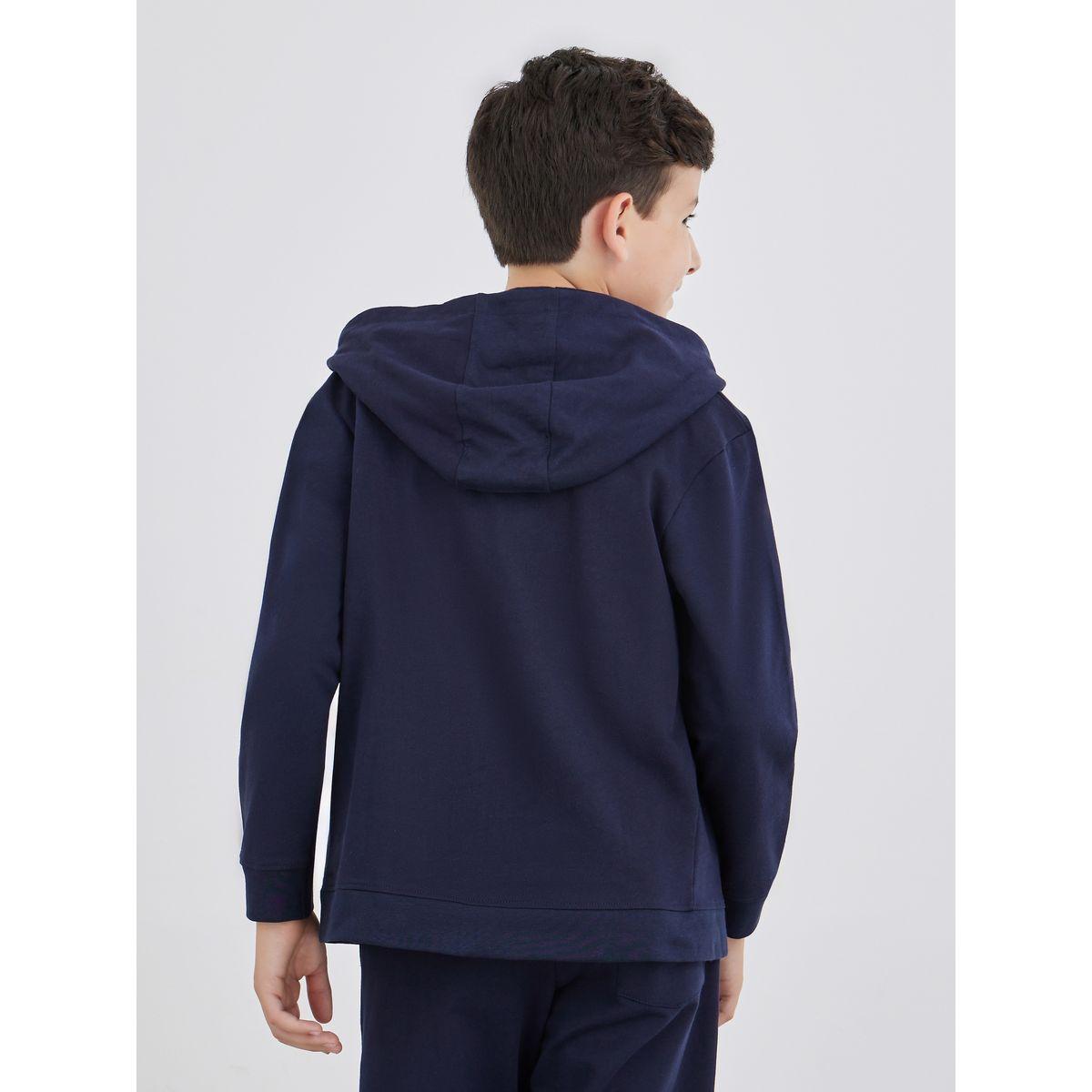 Styli Navy Blue Full Zip Hoodie with Pockets-boys-clothing-jacketsandcoats-image-5