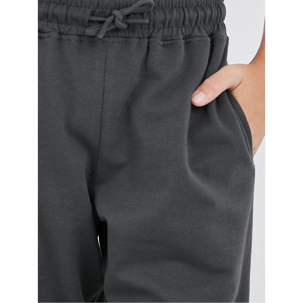Styli Charcoal Solid Cuffed Joggers with Slip Pockets-boys-clothing-schoolwear-bottoms-joggers-image-3