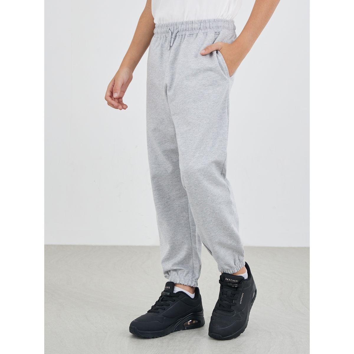 Styli Grey Solid Cuffed Joggers with Slip Pockets-boys-clothing-schoolwear-bottoms-joggers-image-1
