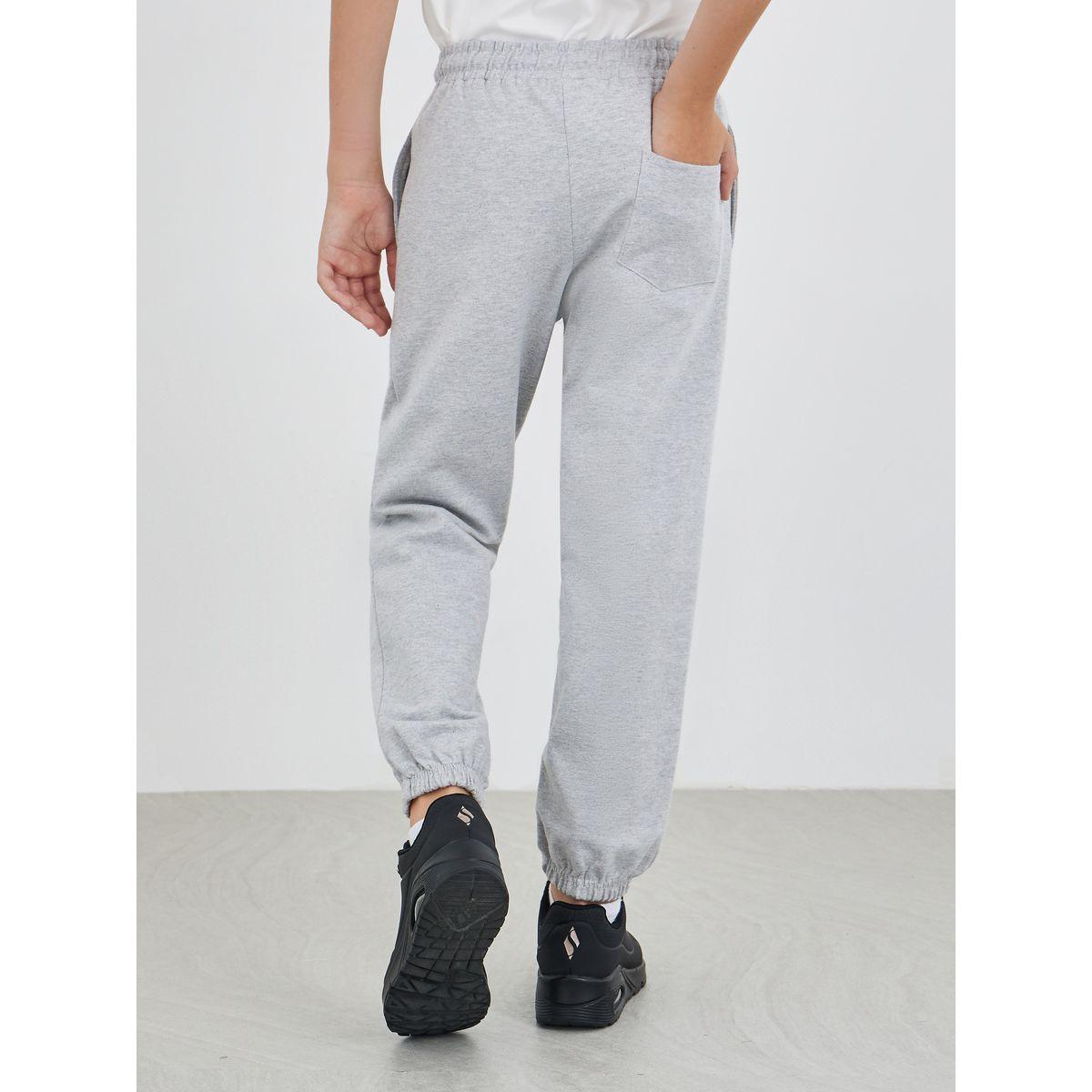 Styli Grey Solid Cuffed Joggers with Slip Pockets-boys-clothing-schoolwear-bottoms-joggers-image-4