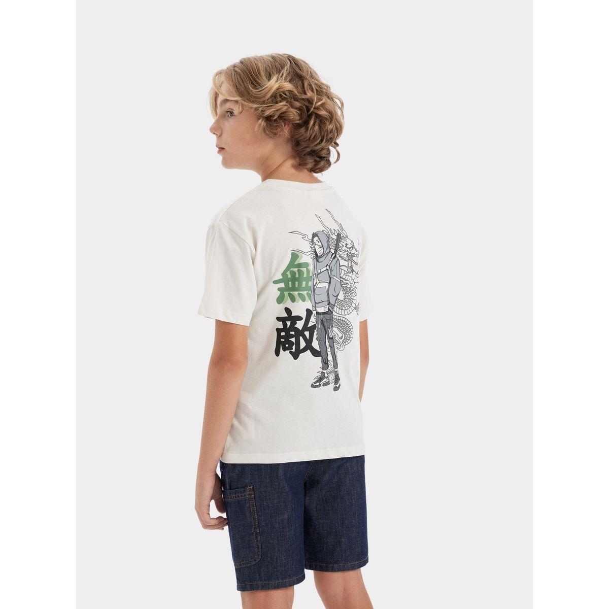 DeFacto Kids White with Dragon Print T-Shirt-boys-clothing-tshirtsandpolos-image-3