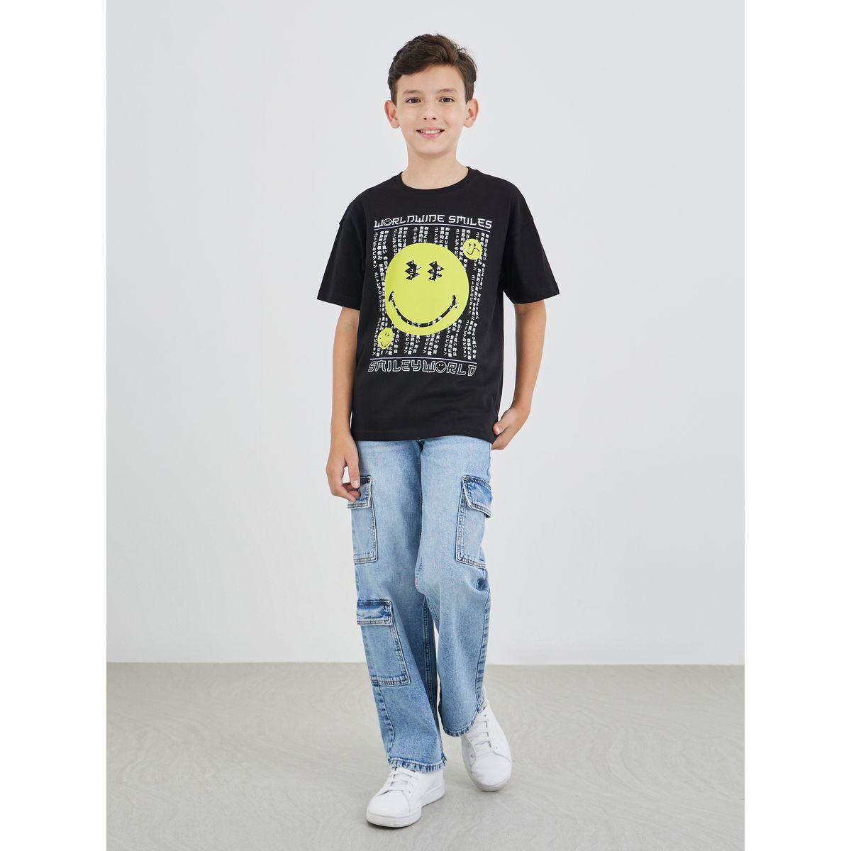 تيشيرت واسع بطبعة ايموجي-boys-clothing-tshirtsandpolos-image-2