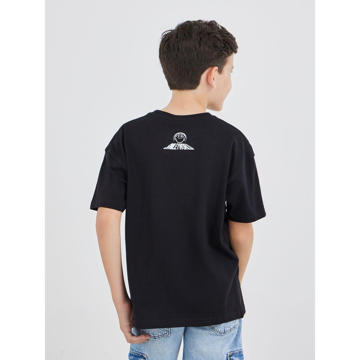 Styli Boys Black Emoji Print Oversized T-Shirt-boys-clothing-tshirtsandpolos-image-4