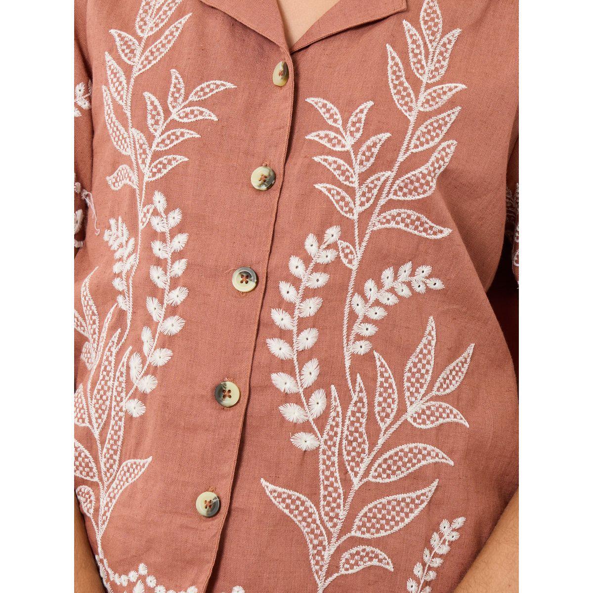 بلوزة بتفاصيل مُطرّزة مع أزرار-girls-clothing-blousesandshirts-image-3