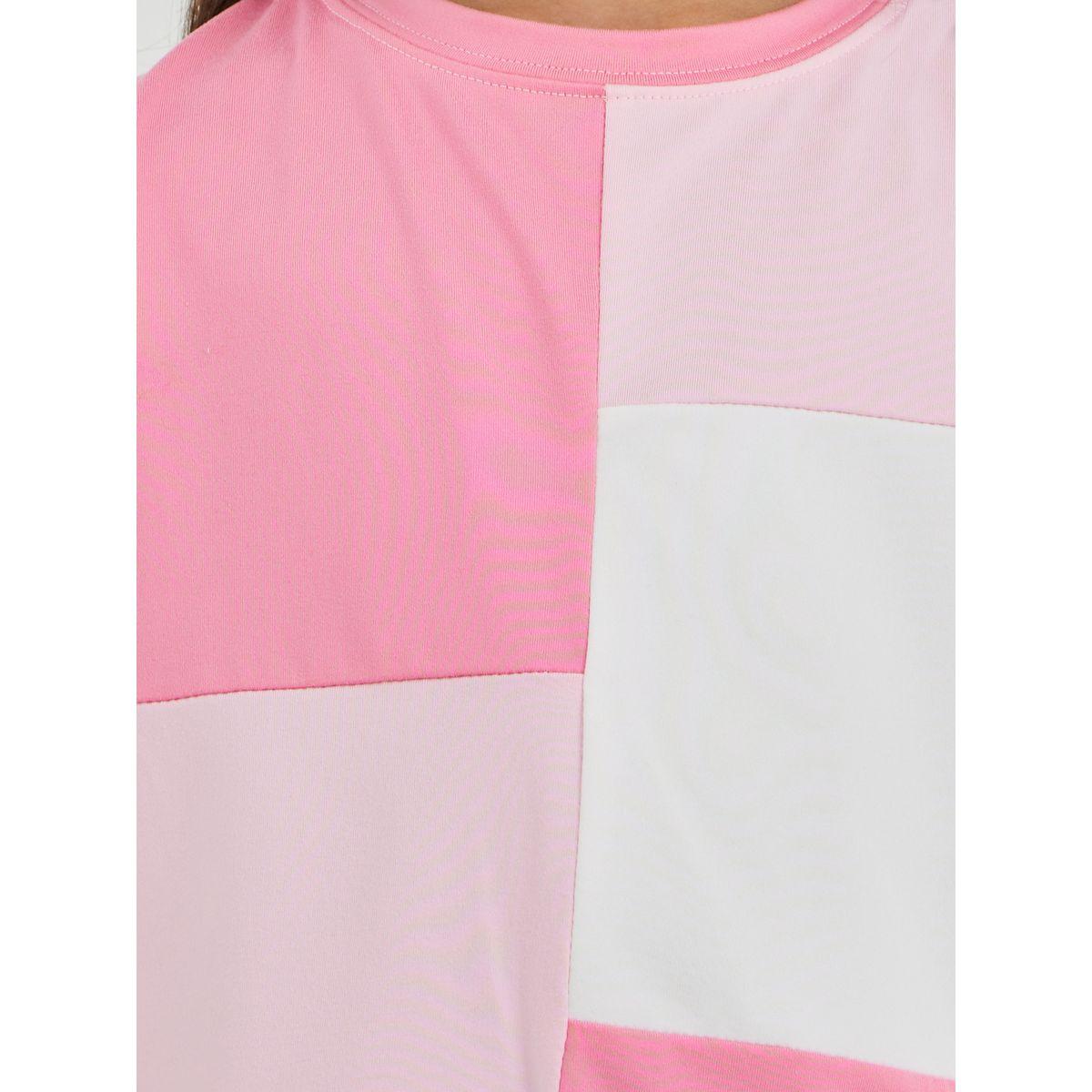 Styli Girls Color Block Oversized T-Shirt and Shorts Set-girls-clothing-setsandcoords-image-3