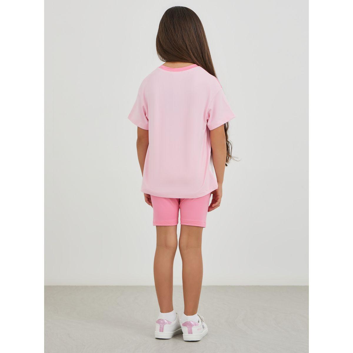 Styli Girls Color Block Oversized T-Shirt and Shorts Set-girls-clothing-setsandcoords-image-5