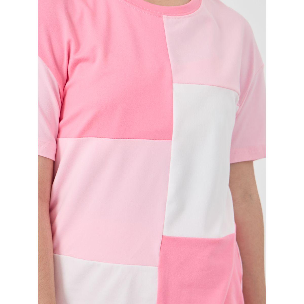 Styli Girls Color Block Short Sleeve T-Shirt and Shorts Set-girls-clothing-setsandcoords-image-3