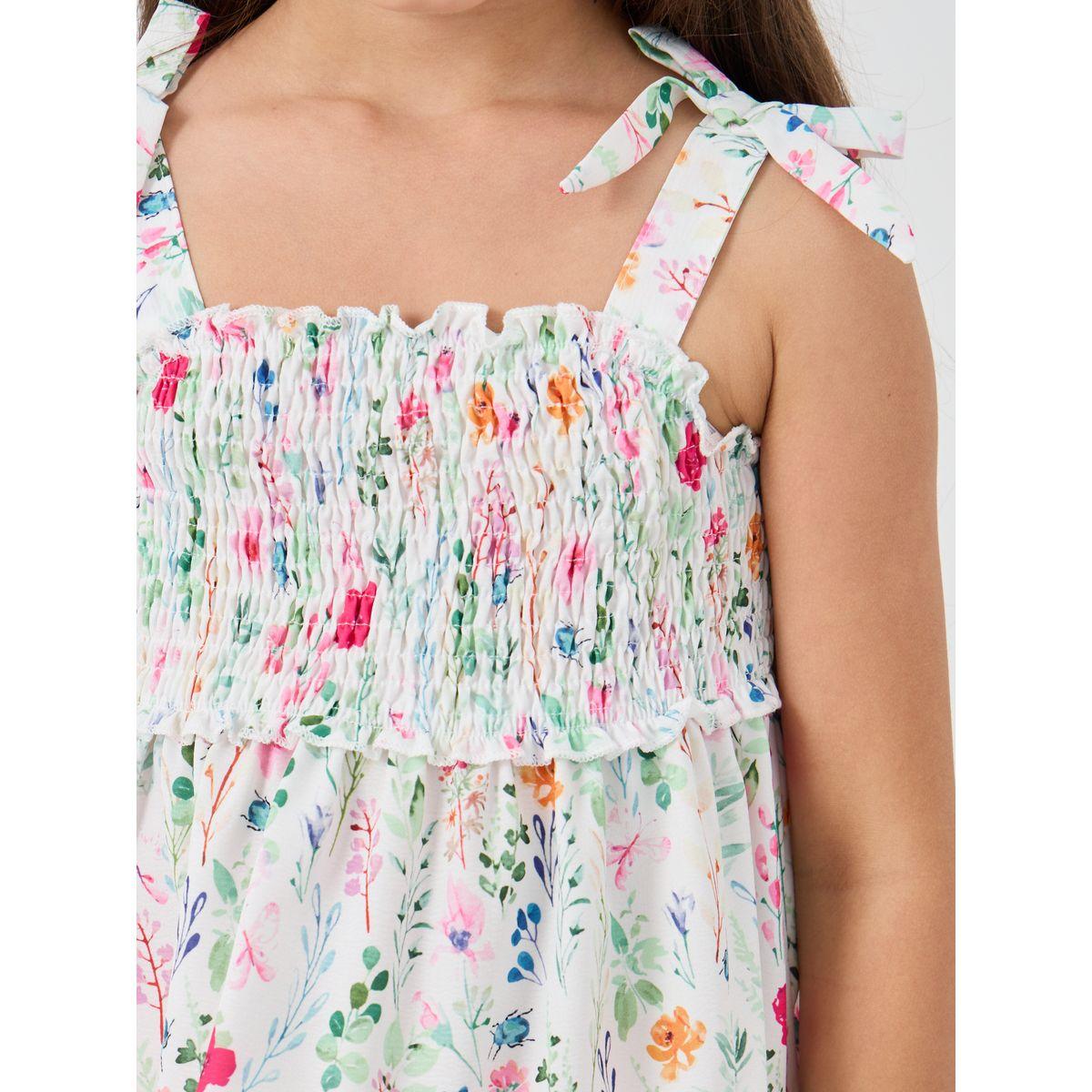 بلوزة بطبعة زهور مع حمالات كتف بنمط أربطة-girls-clothing-blousesandshirts-image-3