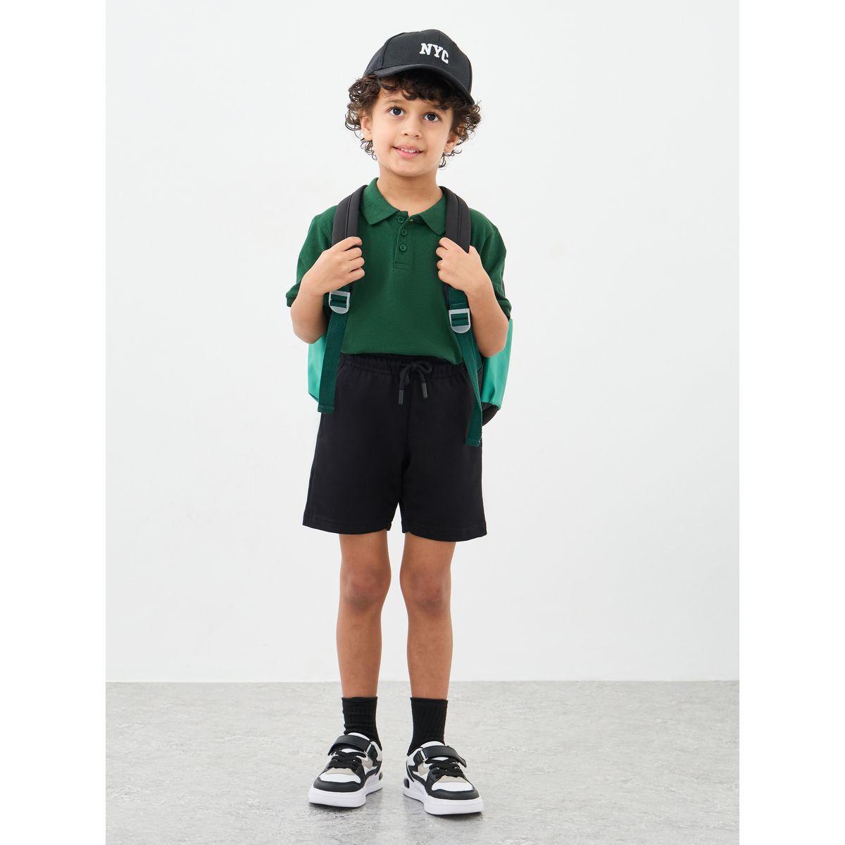 Styli Boys Green Solid Cotton Polo T-Shirt-boys-clothing-tshirtsandpolos-image-2