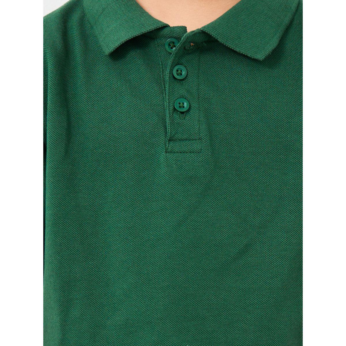 Styli Boys Green Solid Cotton Polo T-Shirt-boys-clothing-tshirtsandpolos-image-5