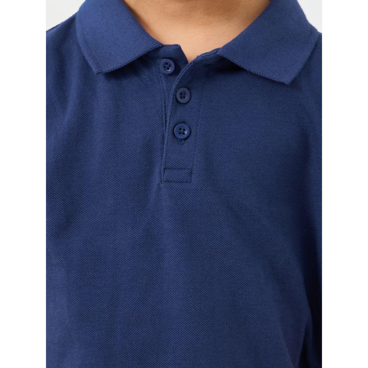 Styli Boys Navy Blue Solid Cotton Polo T-Shirt-boys-clothing-tshirtsandpolos-image-3