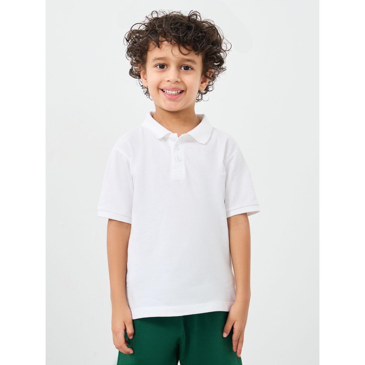 Styli Boys White Solid Cotton Polo T-Shirt-boys-clothing-tshirtsandpolos-image-3