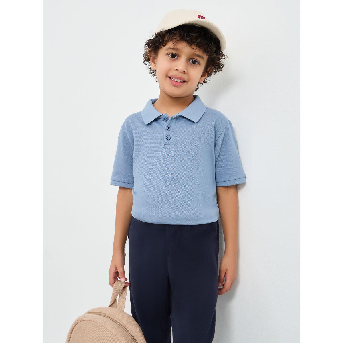 تيشيرت سادة بياقة بولو وأكمام قصيرة-boys-clothing-tshirtsandpolos-image-1