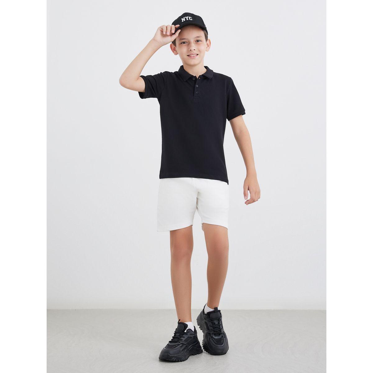 Styli Boys Black Cotton Polo T-Shirt-boys-clothing-tshirtsandpolos-image-2