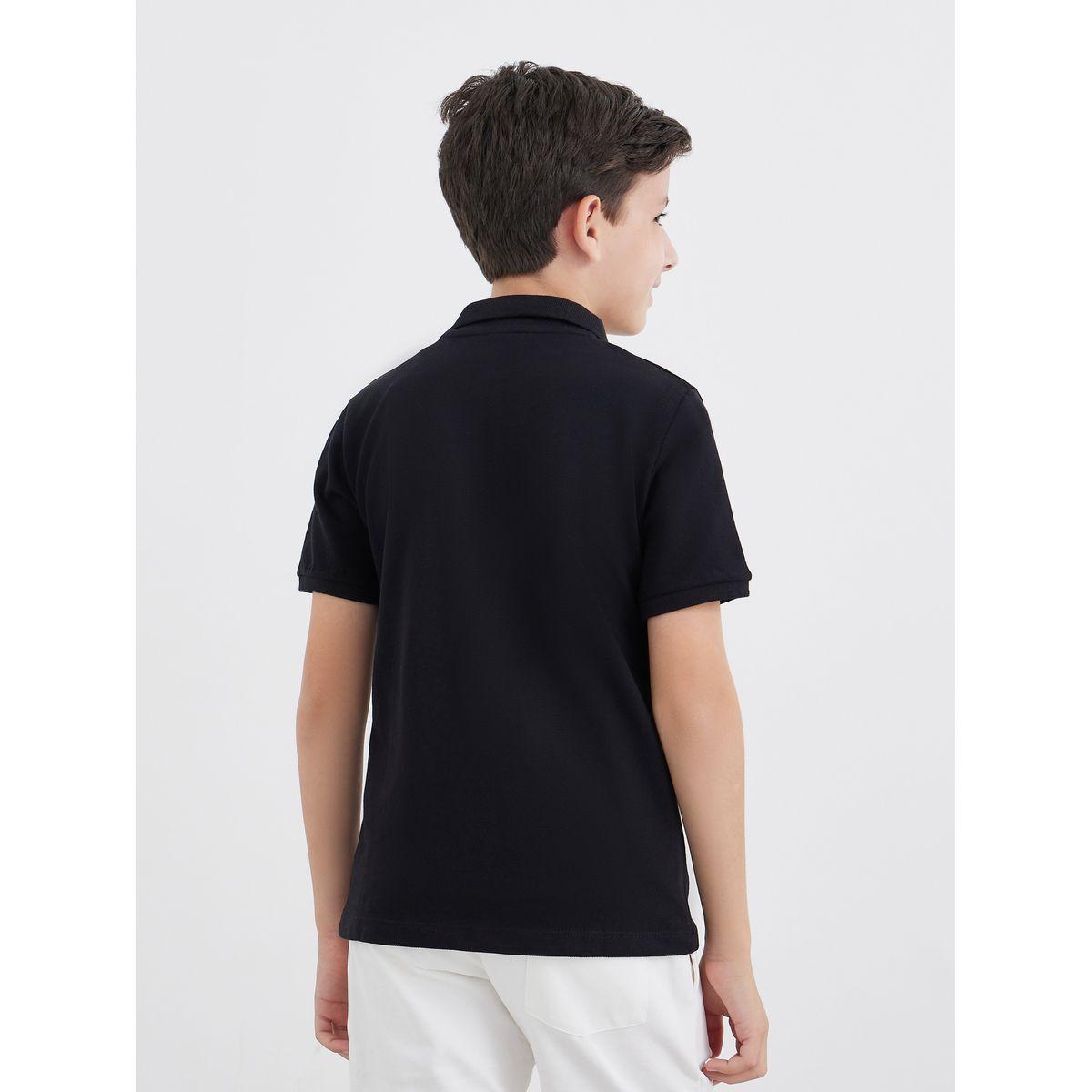 Styli Boys Black Cotton Polo T-Shirt-boys-clothing-tshirtsandpolos-image-4