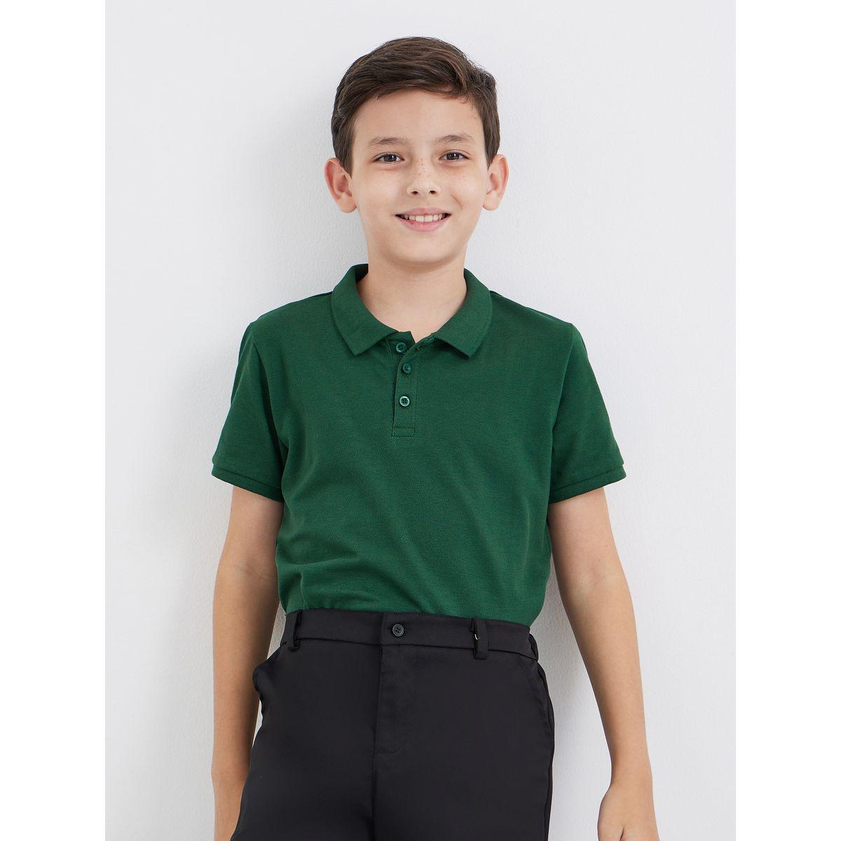 Styli Boys Green Cotton Polo T-Shirt-boys-clothing-tshirtsandpolos-image-1