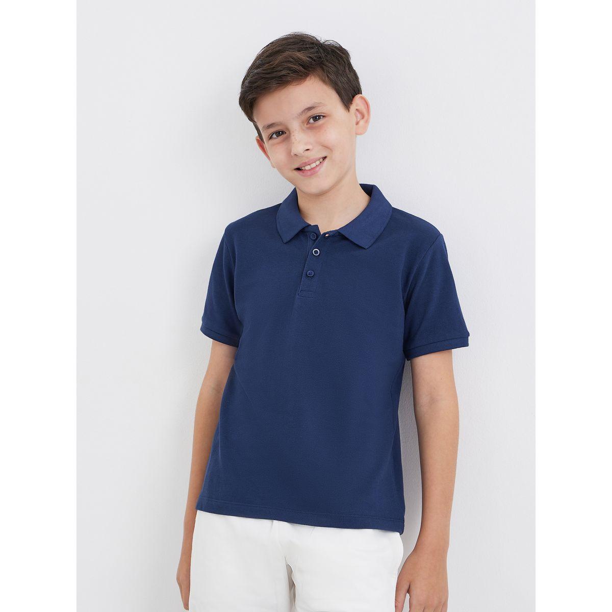 Styli Boys Navy Blue Cotton Polo T-Shirt-boys-clothing-tshirtsandpolos-image-1