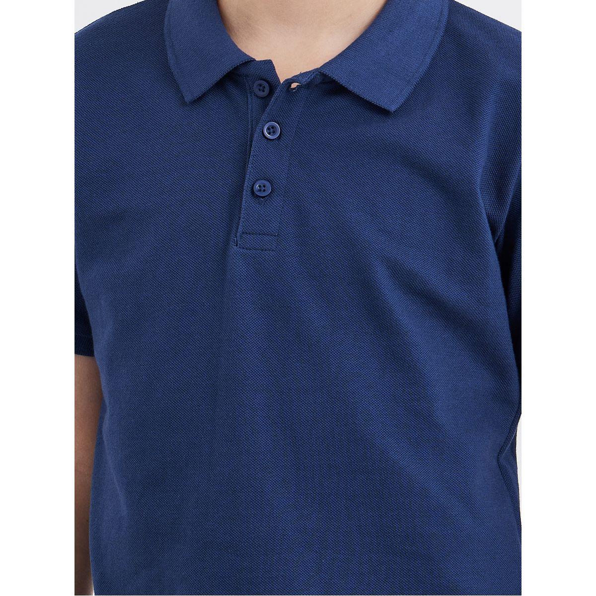 Styli Boys Navy Blue Cotton Polo T-Shirt-boys-clothing-tshirtsandpolos-image-3