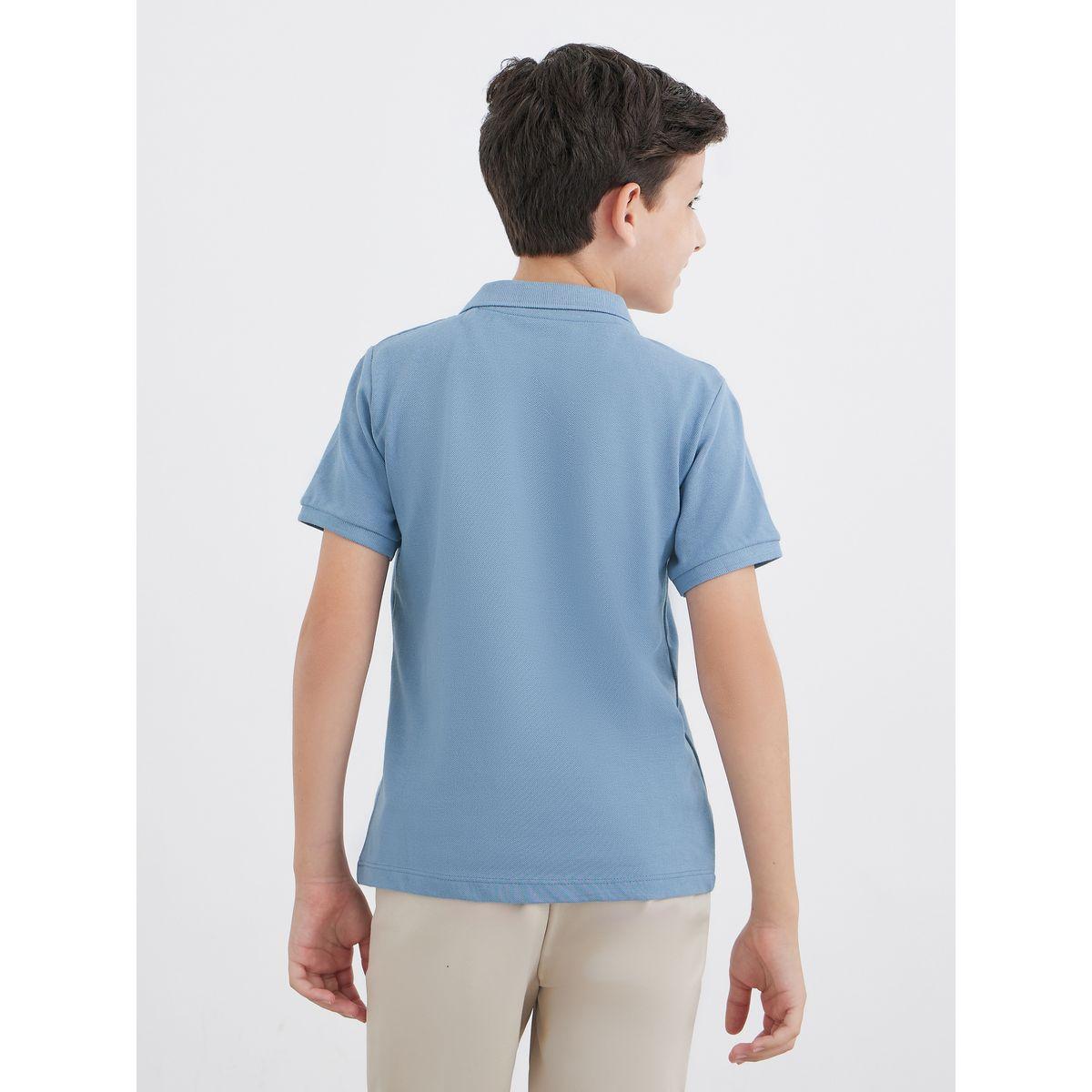 Styli Boys Light Blue Cotton Polo T-Shirt-boys-clothing-tshirtsandpolos-image-4
