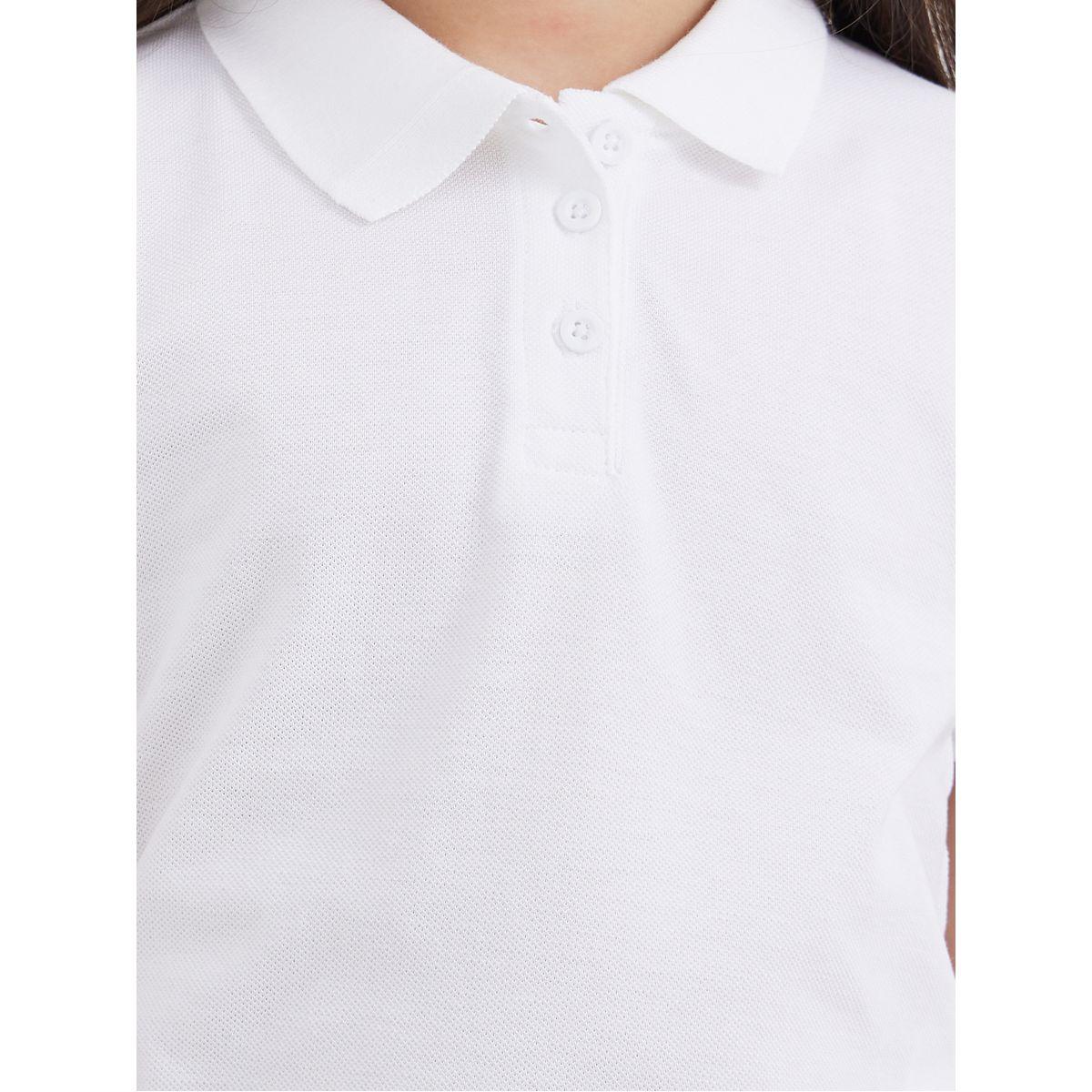 Styli Girls White Cotton Polo T-Shirt-girls-clothing-tshirts-image-3