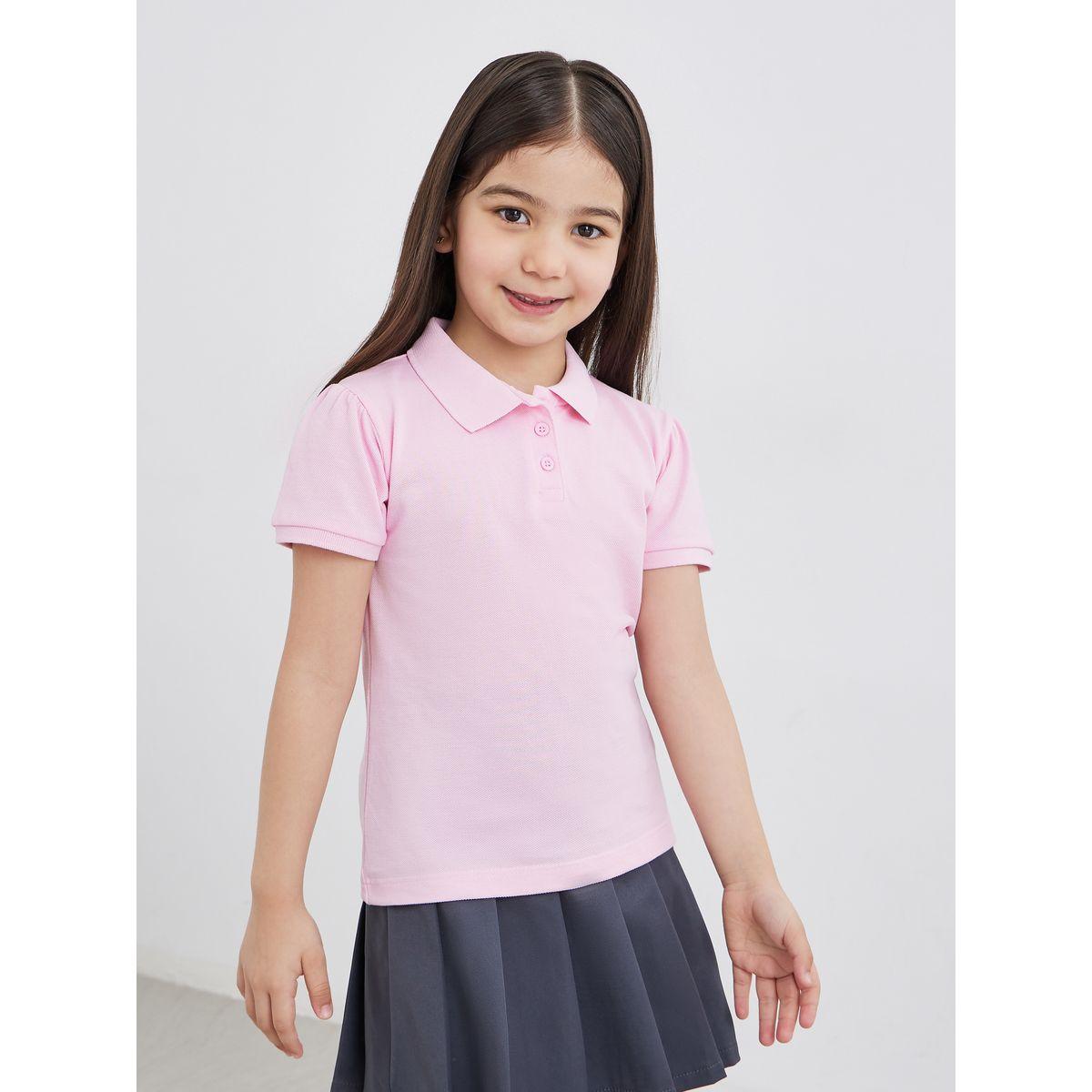 تيشيرت بياقة بولو وأكمام قصيرة-girls-clothing-tshirts-image-1