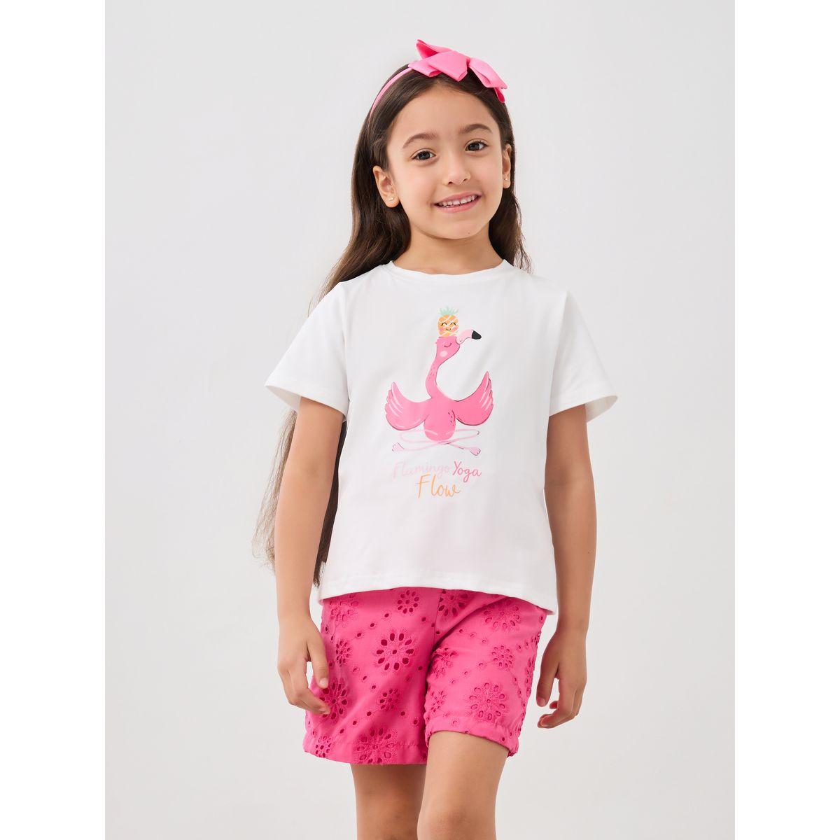 مجموعة من شورت وتيشيرت بطبعة جرافيك-girls-clothing-setsandcoords-image-2
