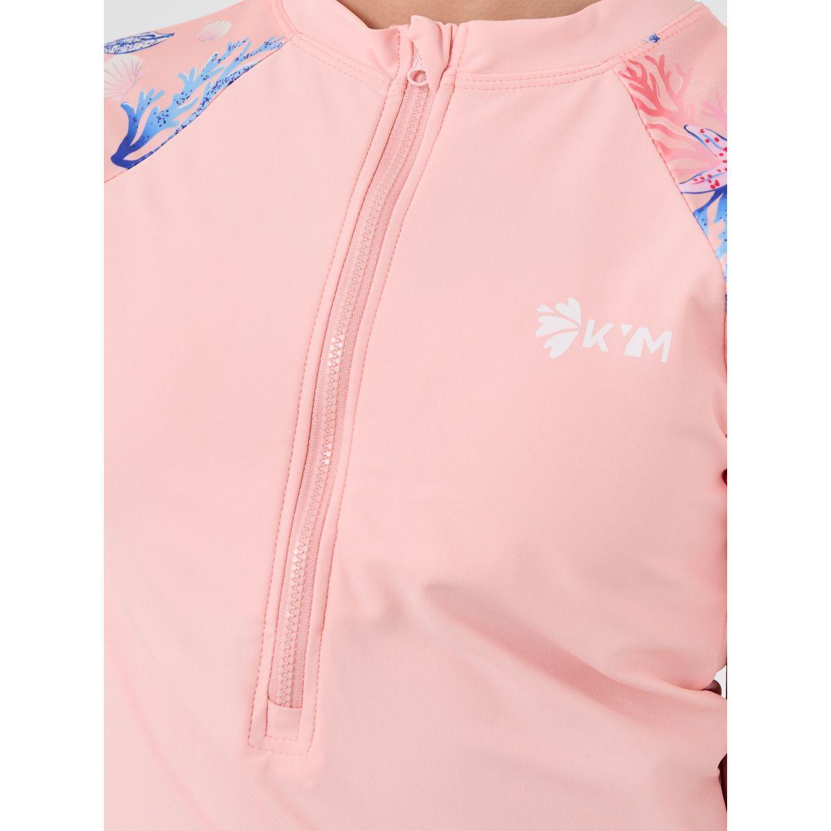 Styli Girls Coral Printed Raglan Sleeve Swimsuit-sports-girls-clothing-tops-image-3