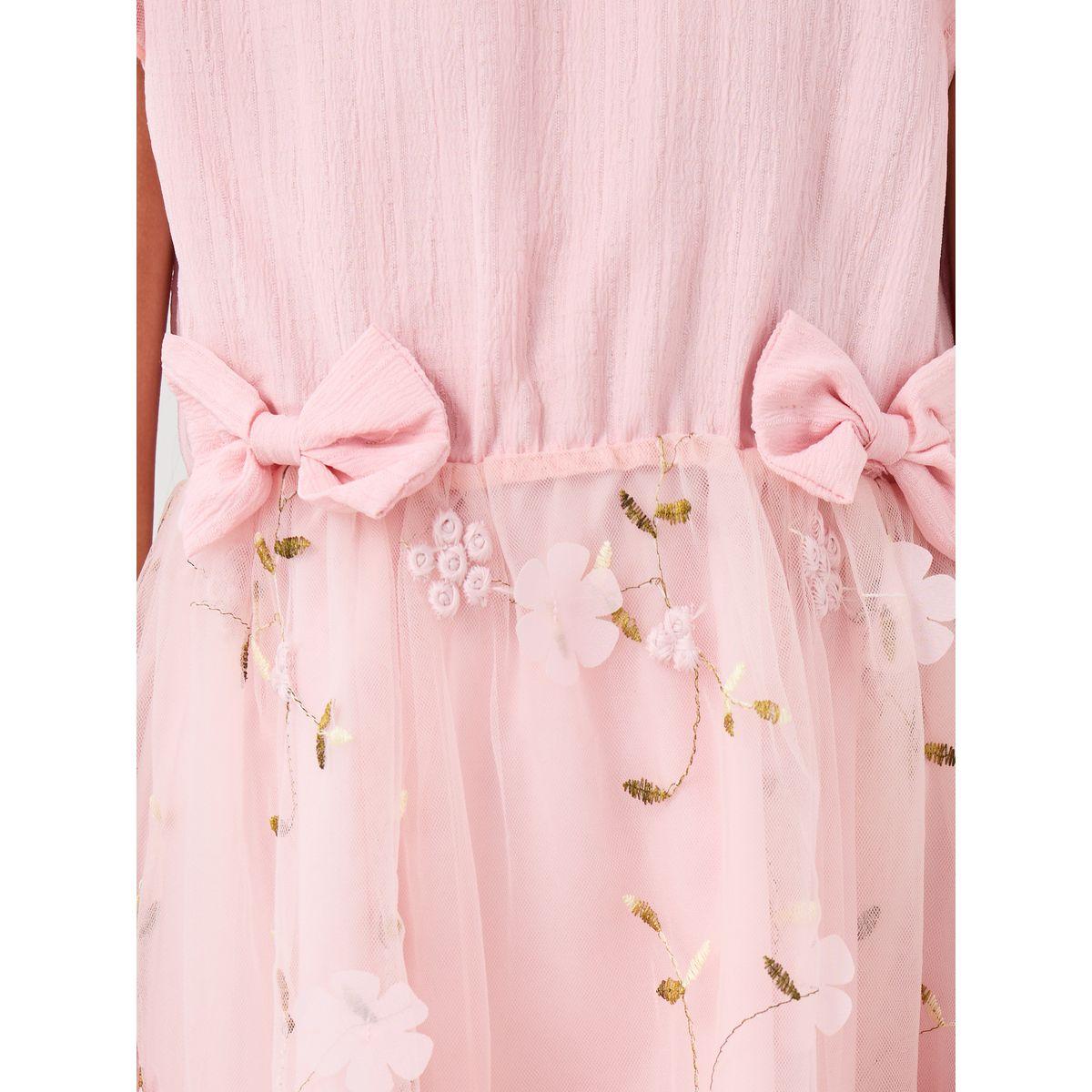 فستان قصير بلا أكمام وتفاصيل شبكية-girls-clothing-dressesandjumpsuits-image-3