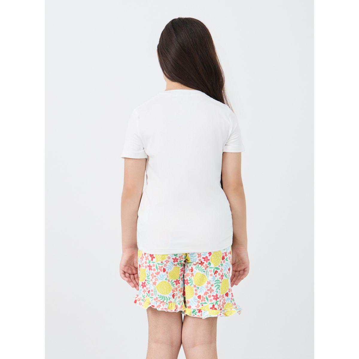 Styli Graphic Print Short Sleeve T-Shirt and Shorts Pyjama Set-girls-clothing-nightwear-image-5