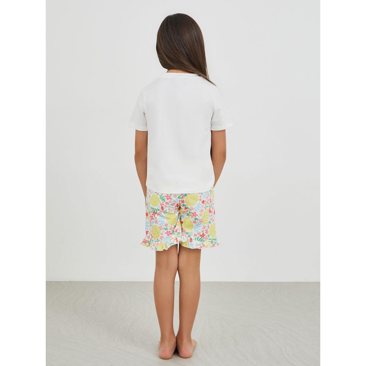 Styli Graphic Print Short Sleeve T-Shirt and Shorts Pyjama Set-girls-clothing-nightwear-image-4