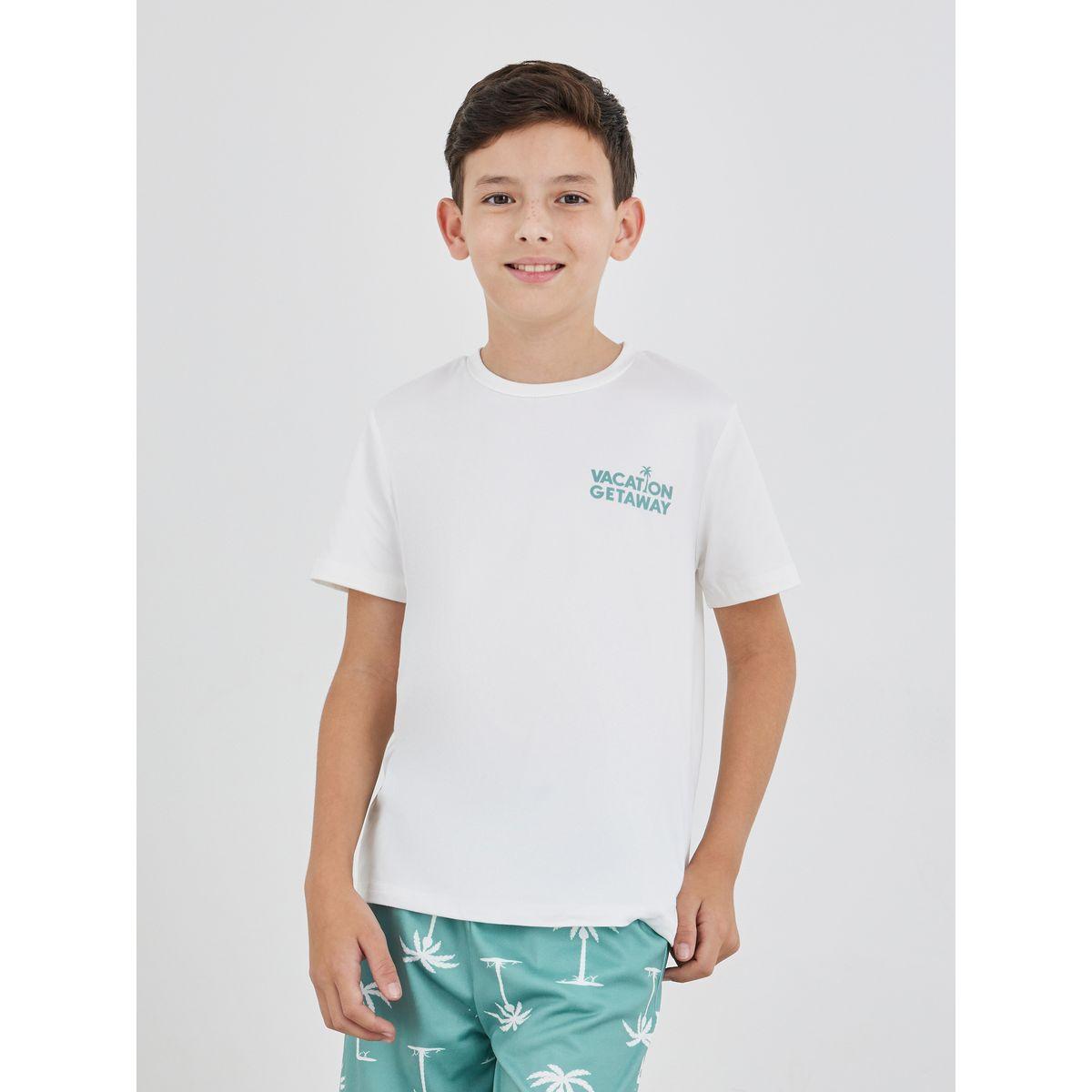 Styli Slogan Print Short Sleeve T-Shirt and Shorts Set-boys-clothing-nightwear-image-2