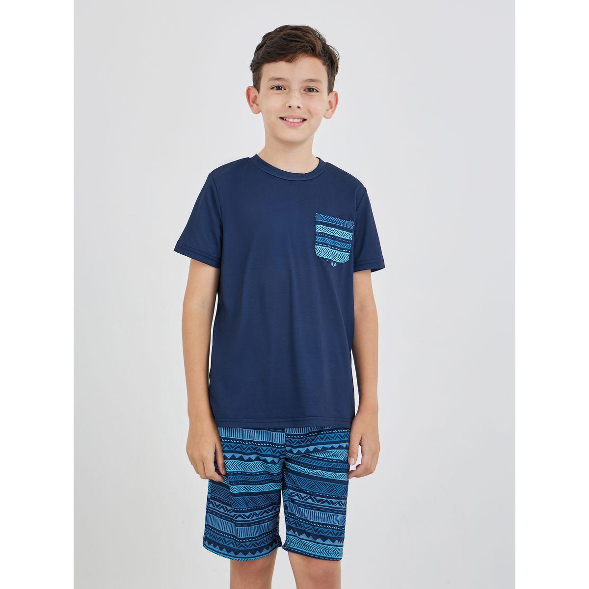 طقم بيجاما من شورت وتيشيرت بياقة دائرية-boys-clothing-nightwear-image-2