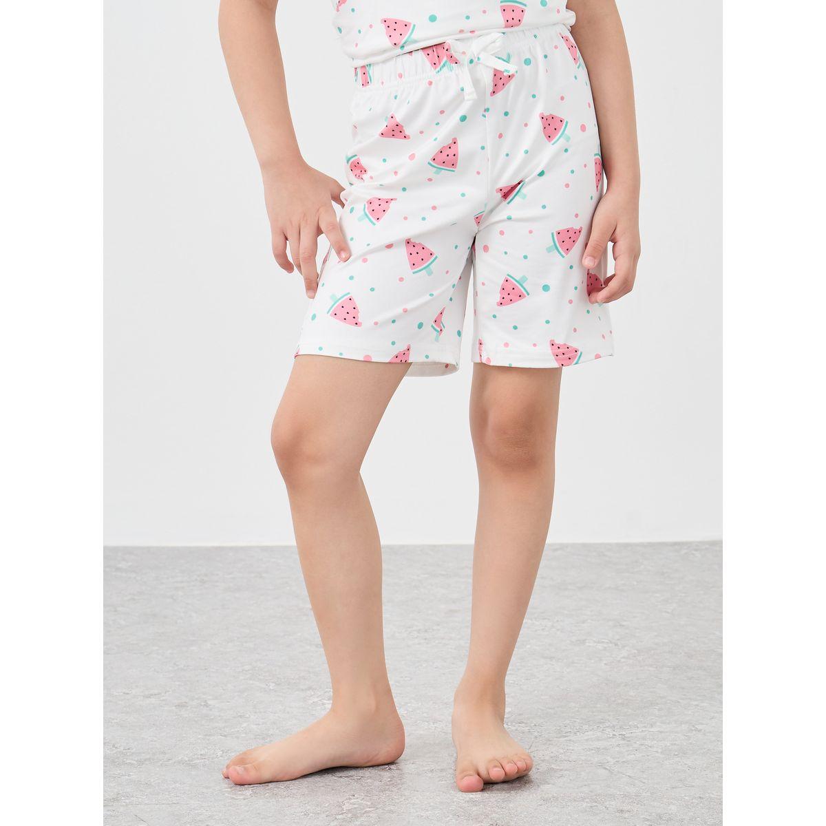 طقم بيجاما من شورت وبلوزة بلا أكمام بطبعة جرافيك-girls-clothing-nightwear-image-5