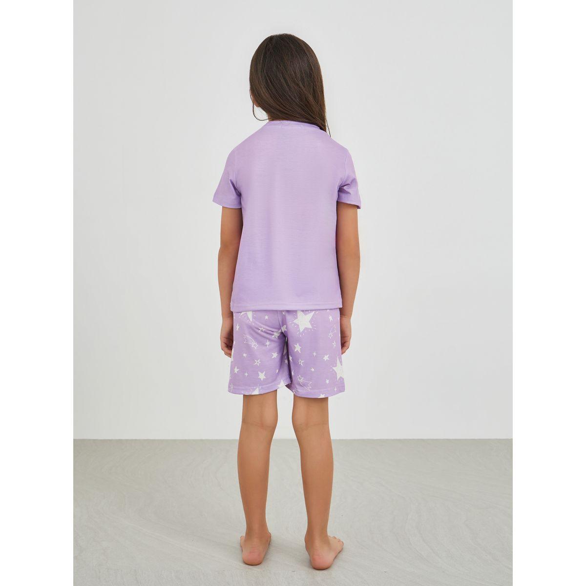 طقم من شورت وتيشيرت بطبعة يونيكورن-girls-clothing-nightwear-image-4