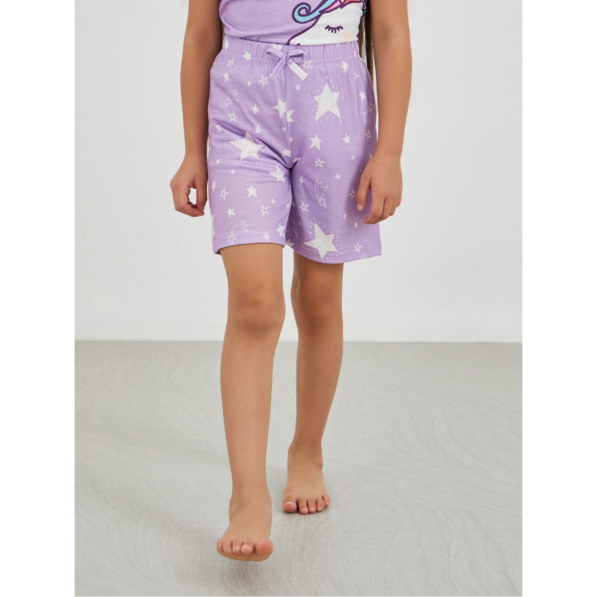 طقم من شورت وتيشيرت بطبعة يونيكورن-girls-clothing-nightwear-image-5