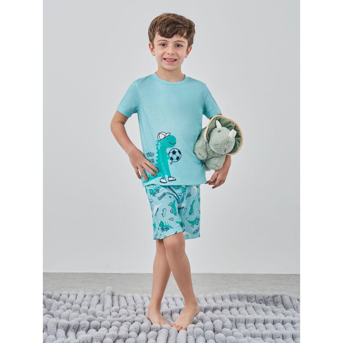 Styli Graphic Print Short Sleeve T-Shirt and Shorts Pyjama Set-boys-clothing-nightwear-image-1